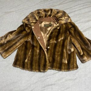 Marvin Richards New York faux fur crop jacket sz m